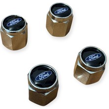 Ik Tunıng Ford Siyah Mavi Beyaz Logolu Alüminyum 4 Adet Sibop Kapak