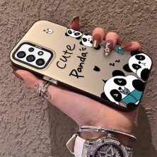 HONTINGA Samsung Galaxy A73 ile Uyumlu Kılıfı Silikon Kenar Sert Arka Düşüme Önleyici Basitlik Anti Düşme Kamera Korumali Panda Desen Telefon Kılıf Kadın ve Erkek Için Uygundur K1-0580