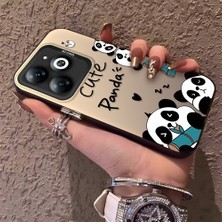 HONTINGA Tecno Spark Go 2024 ile Uyumlu Kılıfı Silikon Kenar Sert Arka Düşüme Önleyici Basitlik Anti Düşme Kamera Korumali Panda Desen Telefon Kılıf Kadın ve Erkek Için Uygundur K1-0580