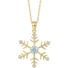 Altın Sepeti Altın Aqua Taşlı Kartanesi Kolye