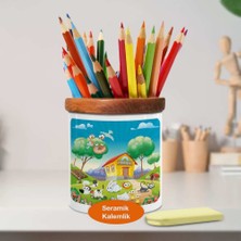 Asilmeydan Çiftlik Hayvanları Ahşap Seramik Kalemlik - 1196-192