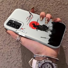 HONTINGA Samsung Galaxy M23 ile Uyumlu Kılıfı Silikon Kenar Sert Arka Düşüme Önleyici Basitlik Anti Düşme Kamera Korumali Ninja Desen Telefon Kılıf Kadın ve Erkek Için Uygundur K1-0586