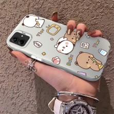 HONTINGA Samsung Galaxy A04E ile Uyumlu Kılıfı Silikon Kenar Sert Arka Düşüme Önleyici Basitlik Anti Düşme Kamera Korumali Panda Desen Telefon Kılıf Kadın ve Erkek Için Uygundur K1-0580