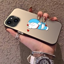 HONTINGA iPhone 15 ile Uyumlu Kılıfı Silikon Kenar Sert Arka Düşüme Önleyici Basitlik Anti Düşme Kamera Korumali Doraemon Desen Telefon Kılıf Kadın ve Erkek Için Uygundur K1-0577