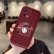 HONTINGA Xiaomi Redmi Note 12 5g ile Uyumlu Kılıfı Düşüme Önleyici Basitlik Anti Düşme Kamera Korumali Moda Bordo Desen Yumuşak Silikon Telefon Kılıfı Kadın ve Erkek Için Uygundur K2-7129