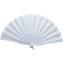 Magicool Plastik Düz Kumaş Yelpaze 12'li Beyaz