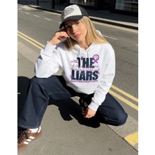 Dune Liers Hoodie Oversize Pamuk 3 İplik Şardonlu Beyaz Kapüşonlu SweatShirt