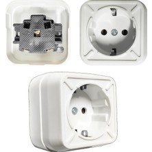 OEM Merve Sıva Üstü Topraklı Priz Tekli