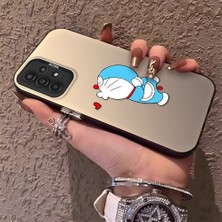 HONTINGA Samsung Galaxy A13 4g ile Uyumlu Kılıfı Silikon Kenar Sert Arka Düşüme Önleyici Basitlik Anti Düşme Kamera Korumali Doraemon Desen Telefon Kılıf Kadın ve Erkek Için Uygundur K1-0577