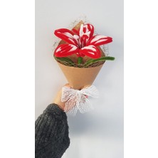 Badem Hediyecilik El Yapımı Zambak Şönil Çiçek Buket – Dekoratif, Solmayan, Hediye Için Ideal