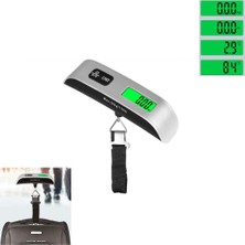 Zhibo Elektronik Kantar Dijital El Bagaj Bavul Tartısı Seyahat Çantası Valiz Vb. Tartısı LCD Ekran Fonksiyonlu Terazi (Max: 50 Kg)