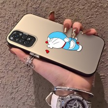 HONTINGA Xiaomi Redmi Note 11S ile Uyumlu Kılıfı Silikon Kenar Sert Arka Düşüme Önleyici Basitlik Anti Düşme Kamera Korumali Doraemon Desen Telefon Kılıf Kadın ve Erkek Için Uygundur K1-0577