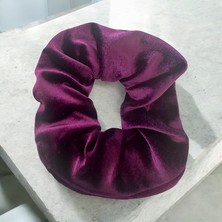 ALS Tasarım Dünyası Mor Renk Scrunchie Simit Toka Kadife Saç Tokası
