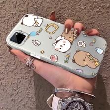 HONTINGA Realme C21Y ile Uyumlu Kılıfı Silikon Kenar Sert Arka Düşüme Önleyici Basitlik Anti Düşme Kamera Korumali Panda Desen Telefon Kılıf Kadın ve Erkek Için Uygundur K1-0580