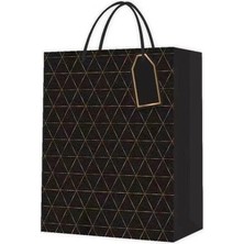 Nevamel Desenli Siyah Küçük Karton Çanta