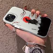HONTINGA iPhone 15 Plus ile Uyumlu Kılıfı Silikon Kenar Sert Arka Düşüme Önleyici Basitlik Anti Düşme Kamera Korumali Ninja Desen Telefon Kılıf Kadın ve Erkek Için Uygundur K1-0586