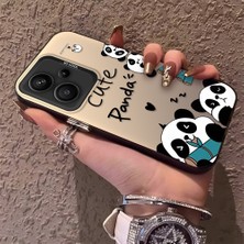HONTINGA Xiaomi Redmi Note 13 Pro Plus 5g ile Uyumlu Kılıfı Silikon Kenar Sert Arka Düşüme Önleyici Basitlik Anti Düşme Kamera Korumali Panda Desen Telefon Kılıf Kadın ve Erkek Için Uygundur K1-0580