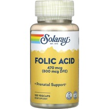 Solaray Folic Acid 470 Mcg (800 Mcg Dfe) 100 Caps.