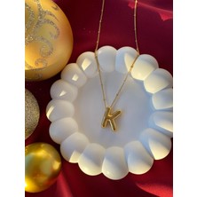 Stainless Steel K Harf Çelik Kolye