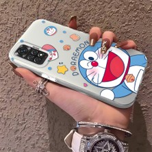 HONTINGA Xiaomi Redmi Note 11 ile Uyumlu Kılıfı Silikon Kenar Sert Arka Düşüme Önleyici Basitlik Anti Düşme Kamera Korumali Doraemon Desen Telefon Kılıf Kadın ve Erkek Için Uygundur K1-0577