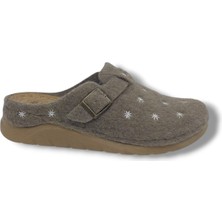 Zerhan Jasmıne 8571 Kadın Vizon Tokalı Kumaş Oda Terlik