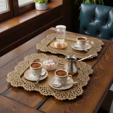 Asel Plast 6 Lı Küçük Dantel Sunum Tepsisi Tek Kişili Sunum Tepsisi