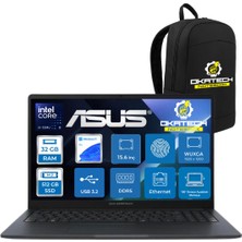 Asus Expertbook B1 B1503CVA-S74634X İ5-1334U 40 GB Ddr5 512 GB SSD Iris Xe Graphics 15.6" Fullhd Dizüstü Taşınabilir Notebook + Okatech Çanta