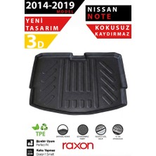 Raxon Nissan Note 2014–2019 Bagaj Havuzu 3D Özel Kalıp Su Geçirmez Kaymaz