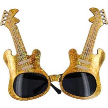 Magicool Altın Renk Rockn Roll Gitar Şekilli Parti Gözlüğü 15X15 cm
