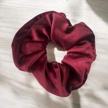 ALS Tasarım Dünyası Bordo Renk Scrunchie Simit Toka Kadife Saç Tokası