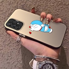 HONTINGA Samsung Galaxy A52S 5g ile Uyumlu Kılıfı Silikon Kenar Sert Arka Düşüme Önleyici Basitlik Anti Düşme Kamera Korumali Doraemon Desen Telefon Kılıf Kadın ve Erkek Için Uygundur K1-0577