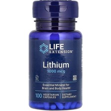 Life Extension Lithium 1000 Mcg 100 Vegetarian Caps.