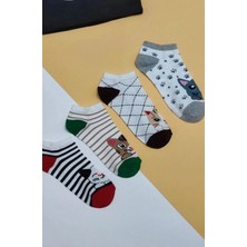 Bemp 4’lü Kedi Desenli 35-39 Numara Kadın Patik Çorap