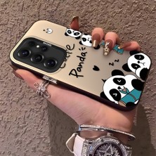 HONTINGA Samsung Galaxy S25 Ultra ile Uyumlu Kılıfı Silikon Kenar Sert Arka Düşüme Önleyici Basitlik Anti Düşme Kamera Korumali Panda Desen Telefon Kılıf Kadın ve Erkek Için Uygundur K1-0580