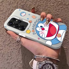HONTINGA Samsung Galaxy S25 Ultra ile Uyumlu Kılıfı Silikon Kenar Sert Arka Düşüme Önleyici Basitlik Anti Düşme Kamera Korumali Doraemon Desen Telefon Kılıf Kadın ve Erkek Için Uygundur K1-0577