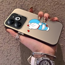 HONTINGA Tecno Spark 20 ile Uyumlu Kılıfı Silikon Kenar Sert Arka Düşüme Önleyici Basitlik Anti Düşme Kamera Korumali Doraemon Desen Telefon Kılıf Kadın ve Erkek Için Uygundur K1-0577