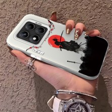 HONTINGA Xiaomi Redmi Note 14 Pro ile Uyumlu Kılıfı Silikon Kenar Sert Arka Düşüme Önleyici Basitlik Anti Düşme Kamera Korumali Ninja Desen Telefon Kılıf Kadın ve Erkek Için Uygundur K1-0586