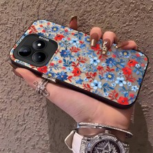 HONTINGA Realme C53 ile Uyumlu Kılıfı Silikon Kenar Sert Arka Düşüme Önleyici Basitlik Anti Düşme Kamera Korumali Çiçek Dalları Desen Telefon Kılıf Kadın ve Erkek Için Uygundur K1-0578