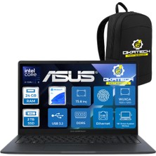 Asus Expertbook B1 B1503CVA-S74634X İ5-1334U 24 GB Ddr5 2 Tb SSD Iris Xe Graphics 15.6" Fullhd Dizüstü Taşınabilir Notebook + Okatech Çanta