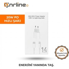 Çnrline 20W Usb-C Hızlı Şarj Adaptörü ve Lightning Kablo Seti - iPhone 14 / 13 / 12 / 11 / Pro Max Uyumlu
