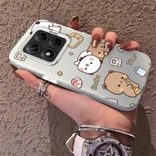 HONTINGA Poco X7 ile Uyumlu Kılıfı Silikon Kenar Sert Arka Düşüme Önleyici Basitlik Anti Düşme Kamera Korumali Panda Desen Telefon Kılıf Kadın ve Erkek Için Uygundur K1-0580