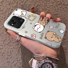 HONTINGA Xiaomi Redmi 9c ile Uyumlu Kılıfı Silikon Kenar Sert Arka Düşüme Önleyici Basitlik Anti Düşme Kamera Korumali Panda Desen Telefon Kılıf Kadın ve Erkek Için Uygundur K1-0580