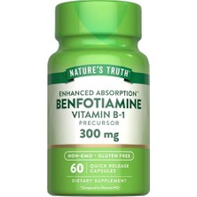 Nature's Truth Benfotiamine Vitamin B-1 300 Mg | Enhanced Absorption 60 Caps.