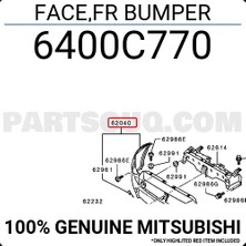 TŞT Mitsubishi Colt Ön Tampon Üst Kısmı 3/5 Kapı Astarlı 2008- (Oem No:  6400C770)