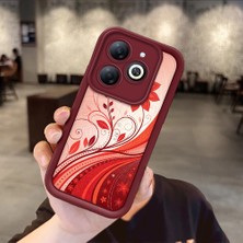HONTINGA Tecno Spark 20 ile Uyumlu Kılıfı Düşüme Önleyici Basitlik Anti Düşme Kamera Korumali Güzel Çiçek Bordo Desen Yumuşak Silikon Telefon Kılıfı Kadın ve Erkek Için Uygundur K2-7127