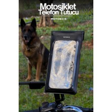 Motobros Motosiklet Telefon Tutucu Motor Telefon Tutucu Su Geçirmez Telefon Tutucu Ayna-Gidon Bağlantılı