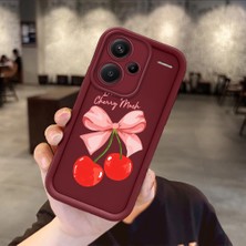 HONTINGA Xiaomi Redmi Note 13 Pro Plus 5g ile Uyumlu Kılıfı Düşüme Önleyici Basitlik Anti Düşme Kamera Korumali Düğme Bordo Desen Yumuşak Silikon Telefon Kılıfı Kadın ve Erkek Için Uygundur K2-7128