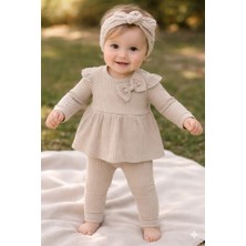 Fiyonklu Esnek Kumaş 2 Li Kız Bebek Takım