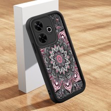 HONTINGA Xiaomi Redmi 13 4g ile Uyumlu Kılıfı Düşüme Önleyici Basitlik Anti Düşme Kamera Korumali Güzel Çiçekler Siyah Desen Yumuşak Silikon Telefon Kılıfı Kadın ve Erkek Için Uygundur K2-0249