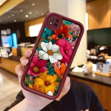 HONTINGA Xiaomi Redmi 9c ile Uyumlu Kılıfı Düşüme Önleyici Basitlik Anti Düşme Kamera Korumali Güzel Çiçek Bordo Desen Yumuşak Silikon Telefon Kılıfı Kadın ve Erkek Için Uygundur K2-7127